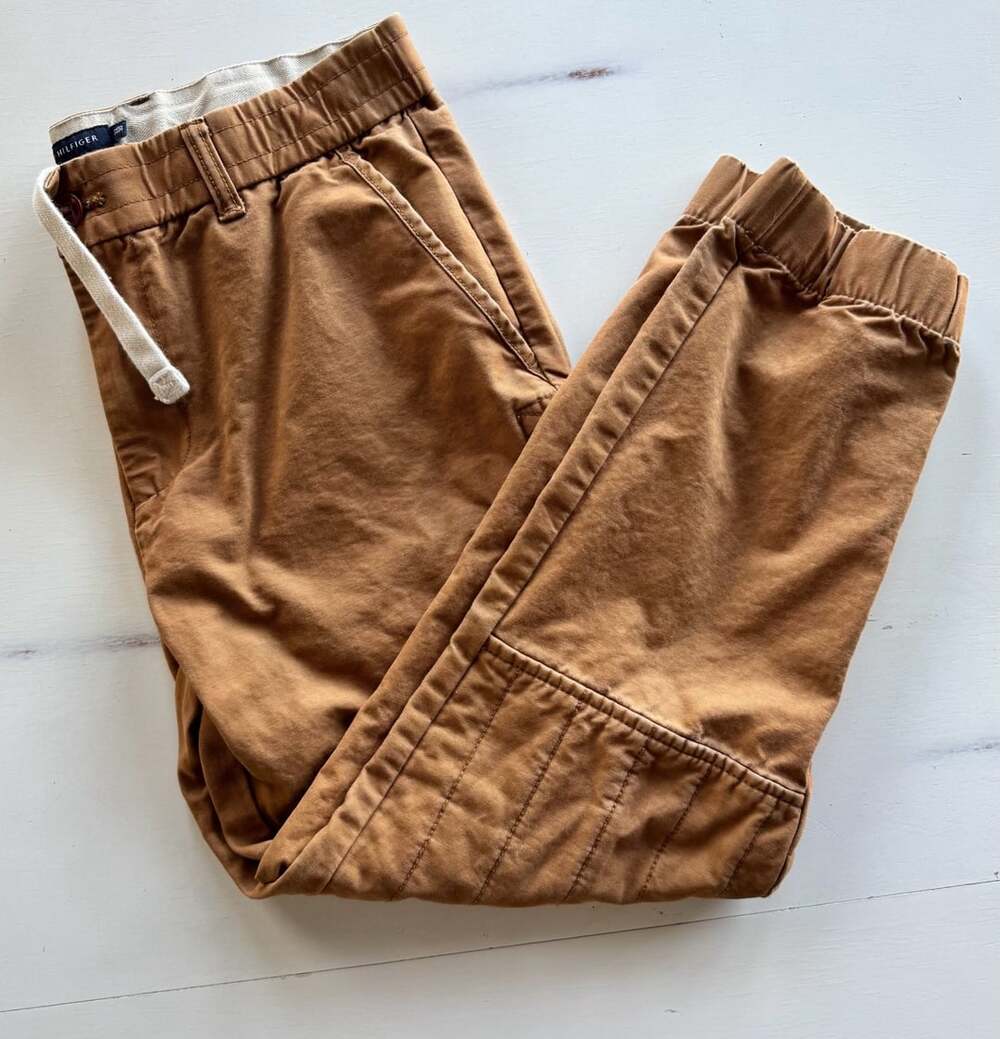 Tommy Hilfiger Utility Pants Brown Drawstring Waist Joggers